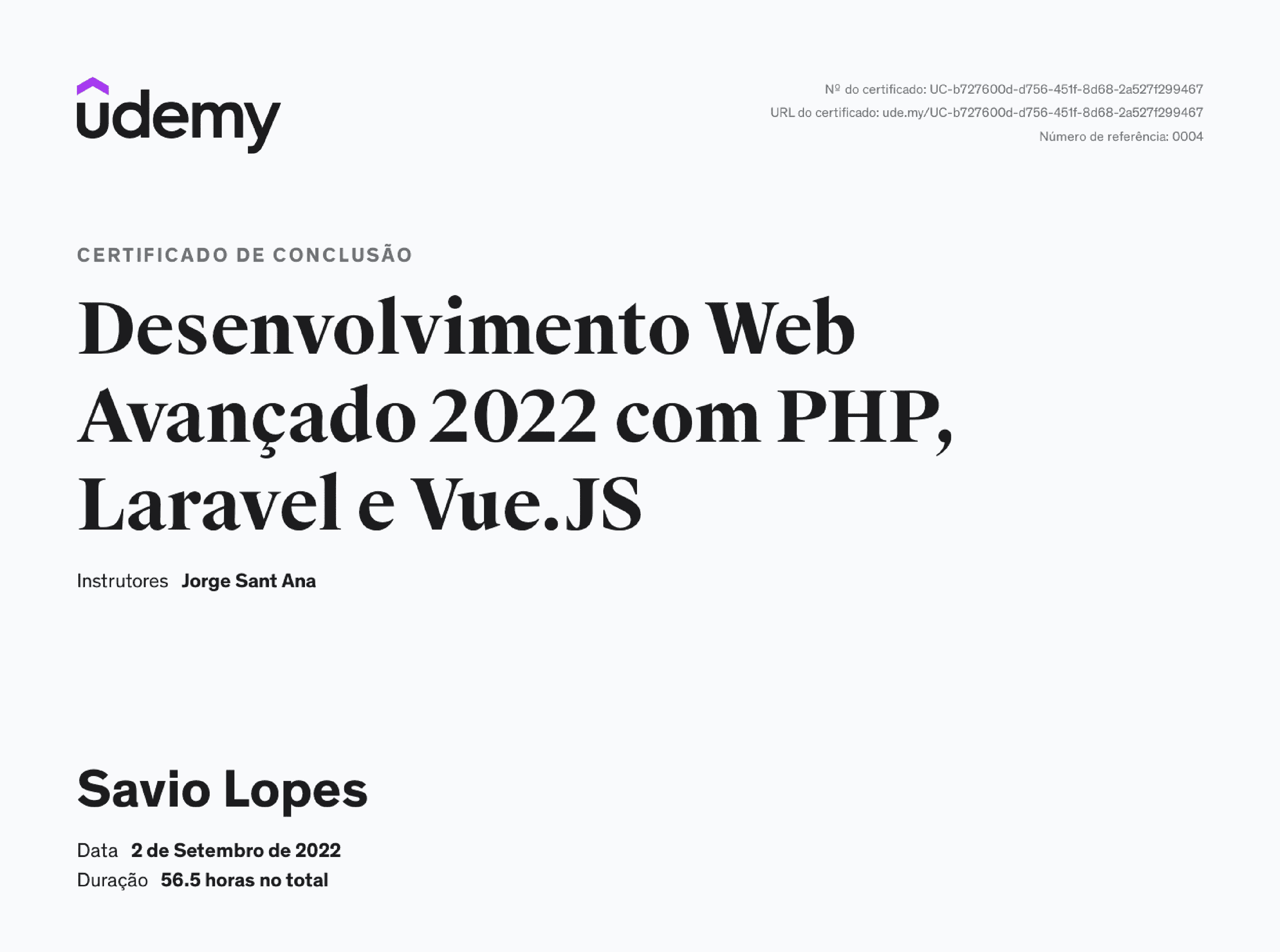 Desenvolvimento Web Avançado 2022 com Laravel e Vue.js (Udemy)
