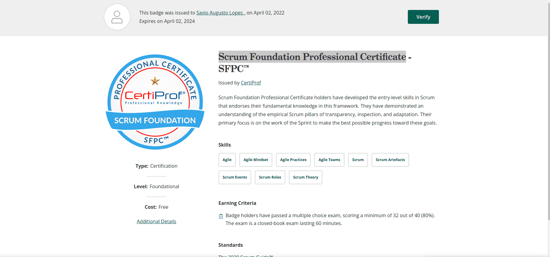 Scrum Foundation Professional Certificate (SFPC™)